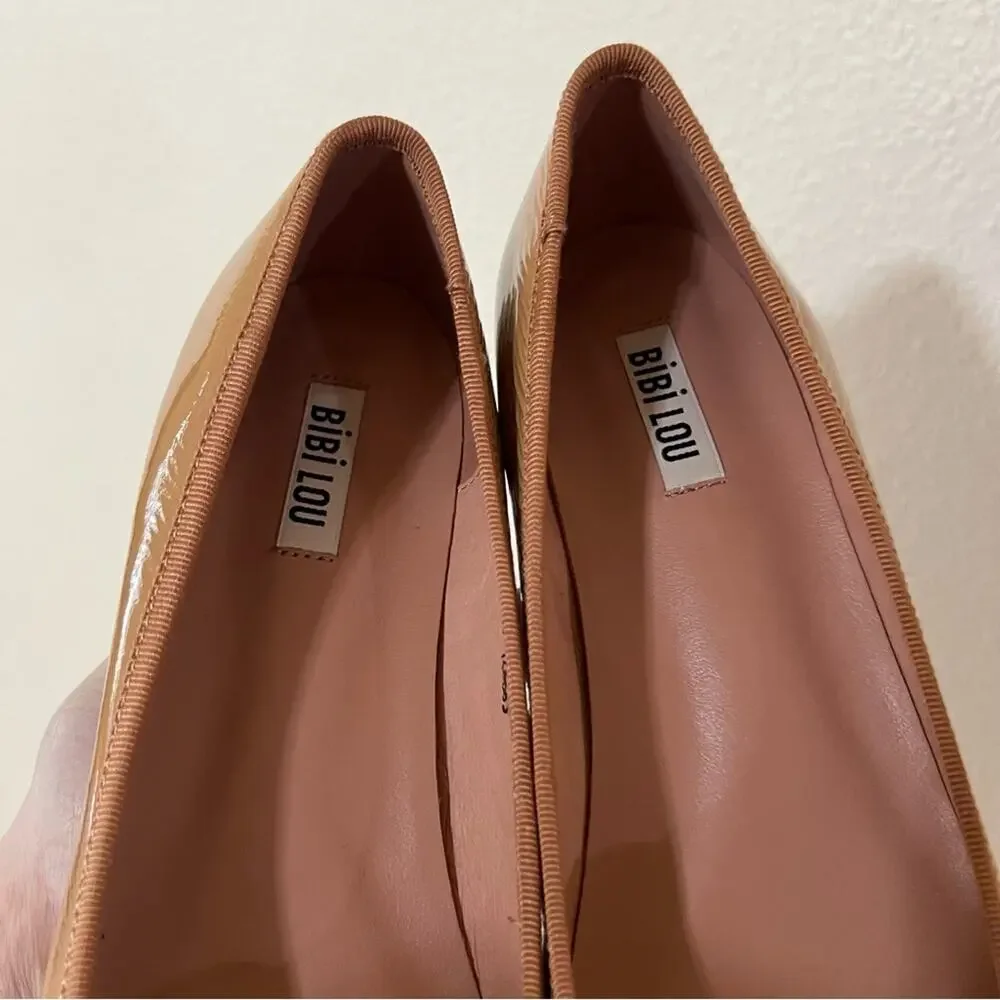 BiBi Lou | Anthropologie tan patent leather ballet heels NEW 11